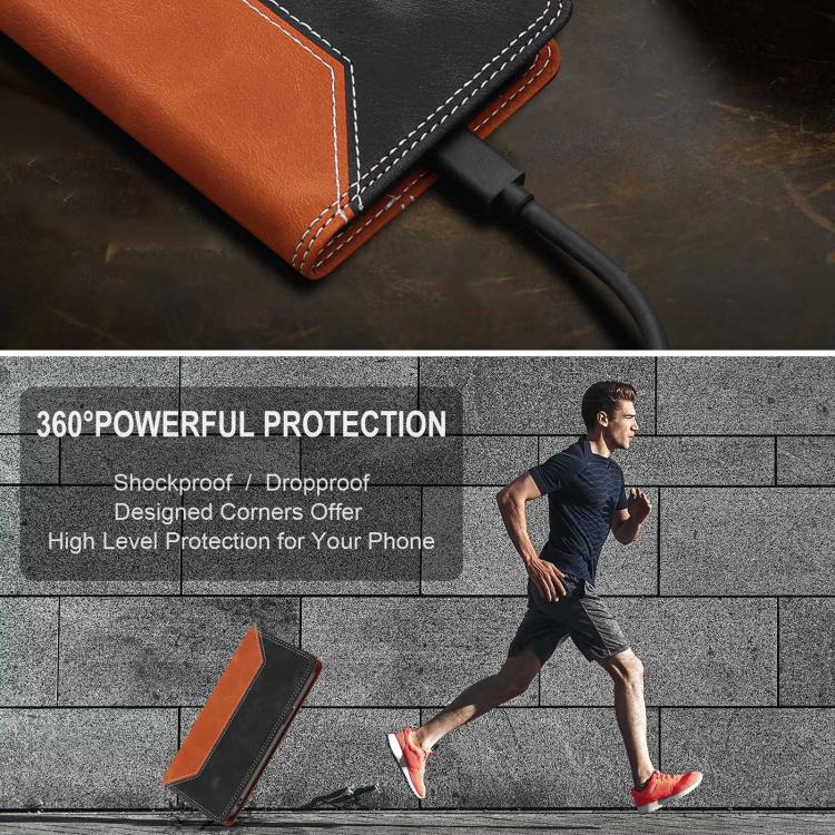 For Doogee Note 56 Skin Feel Two-tone RFID Blocking Vegan Leather Phone Case
