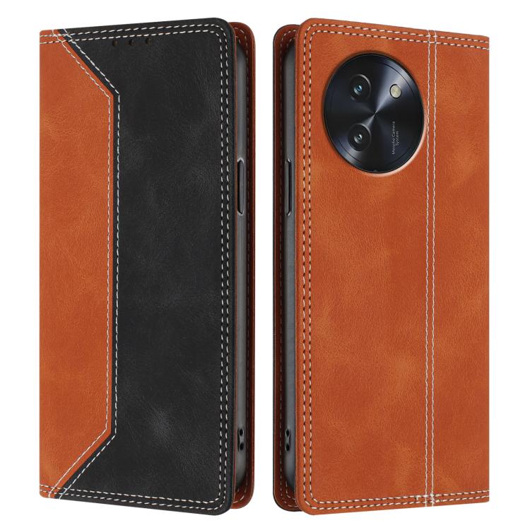 For Doogee Note 59 / 59 Pro Skin Feel Two-tone RFID Blocking Vegan Leather Phone Case