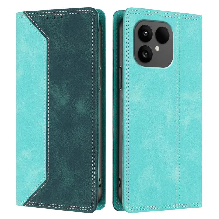For Fairphone 6 Skin Feel Two-tone RFID Blocking Vegan Leather Phone Case