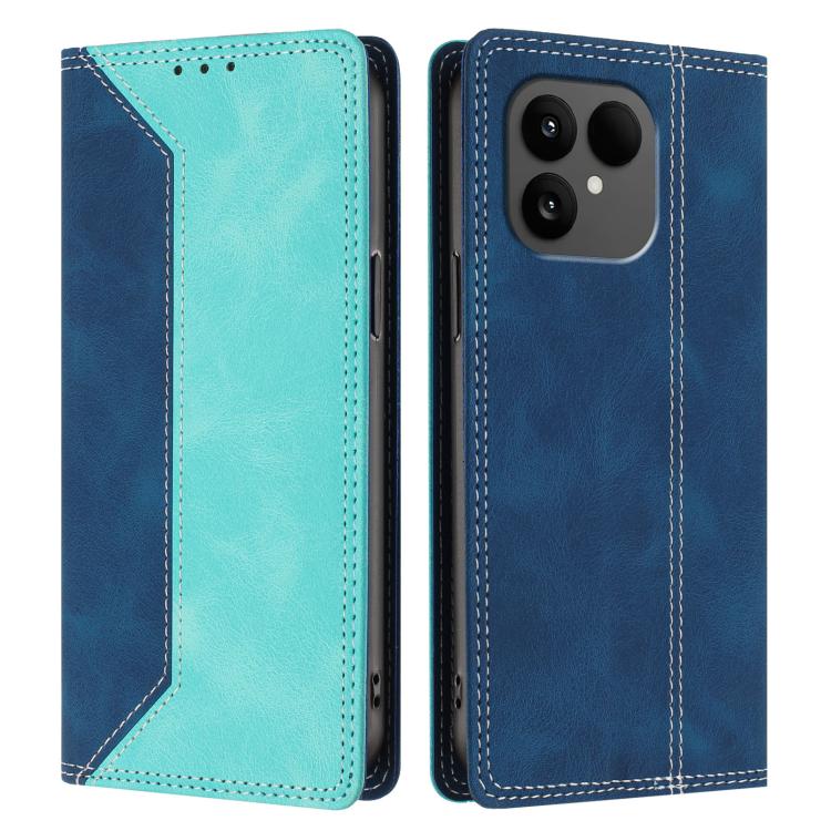 For Fairphone 6 Skin Feel Two-tone RFID Blocking Vegan Leather Phone Case