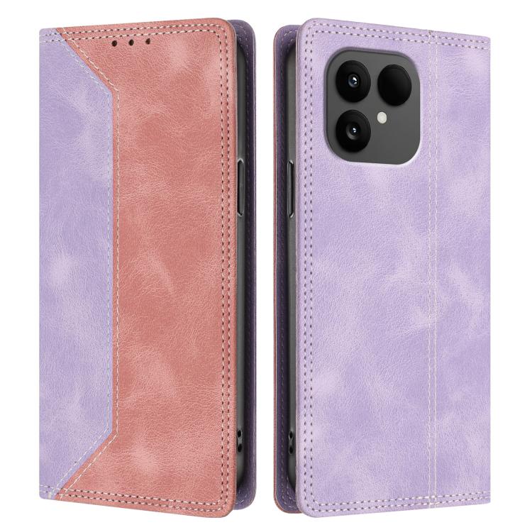 For Fairphone 6 Skin Feel Two-tone RFID Blocking Vegan Leather Phone Case