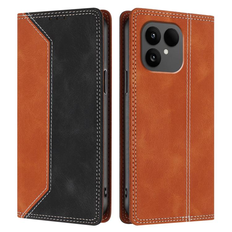 For Fairphone 6 Skin Feel Two-tone RFID Blocking Vegan Leather Phone Case