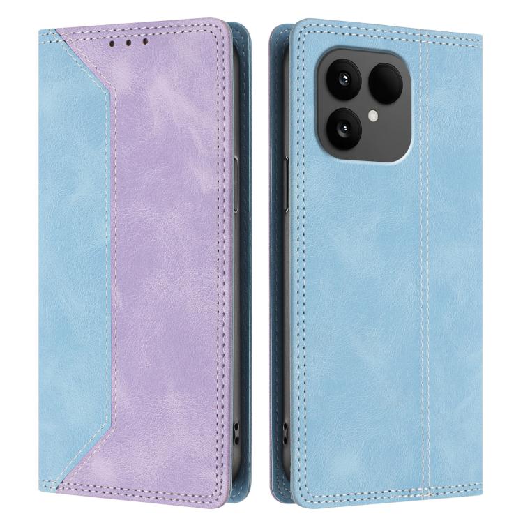 For Fairphone 6 Skin Feel Two-tone RFID Blocking Vegan Leather Phone Case