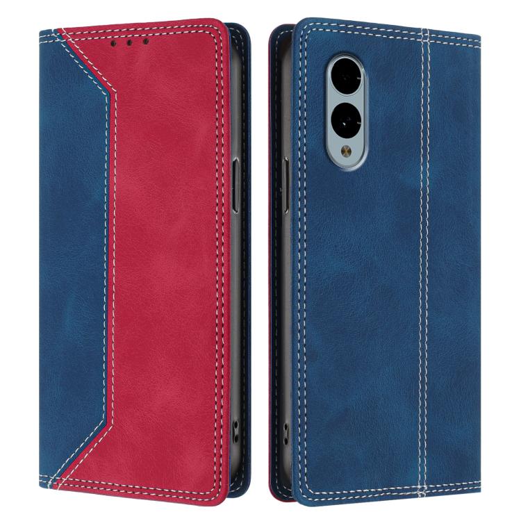 For Fujitsu Arrows We 2 F-52E Skin Feel Two-tone RFID Blocking Vegan Leather Phone Case