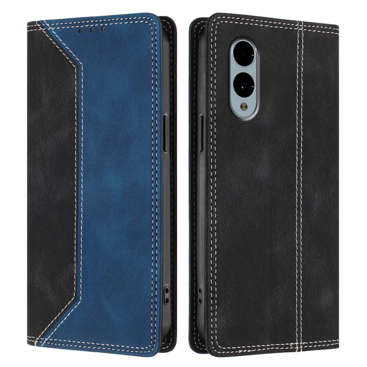For Fujitsu Arrows We 2 F-52E Skin Feel Two-tone RFID Blocking Vegan Leather Phone Case