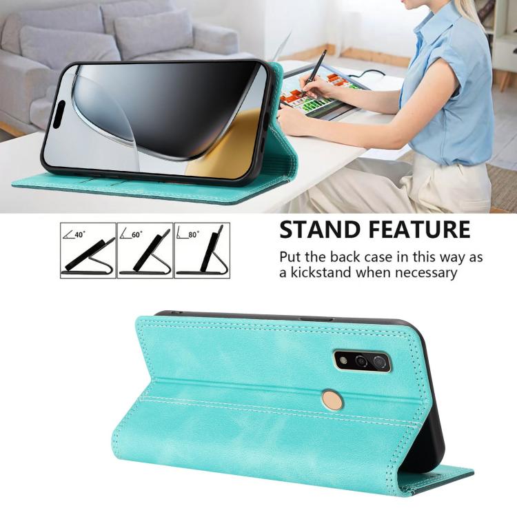 For Fujitsu Arrows We3 Skin Feel Two-tone RFID Blocking Vegan Leather Phone Case