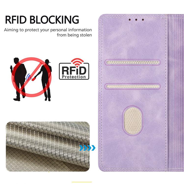 For Google Pixel 7 Skin Feel Two-tone RFID Blocking Vegan Leather Phone Case