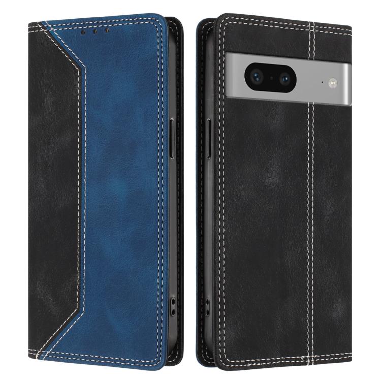 For Google Pixel 7 Skin Feel Two-tone RFID Blocking Vegan Leather Phone Case