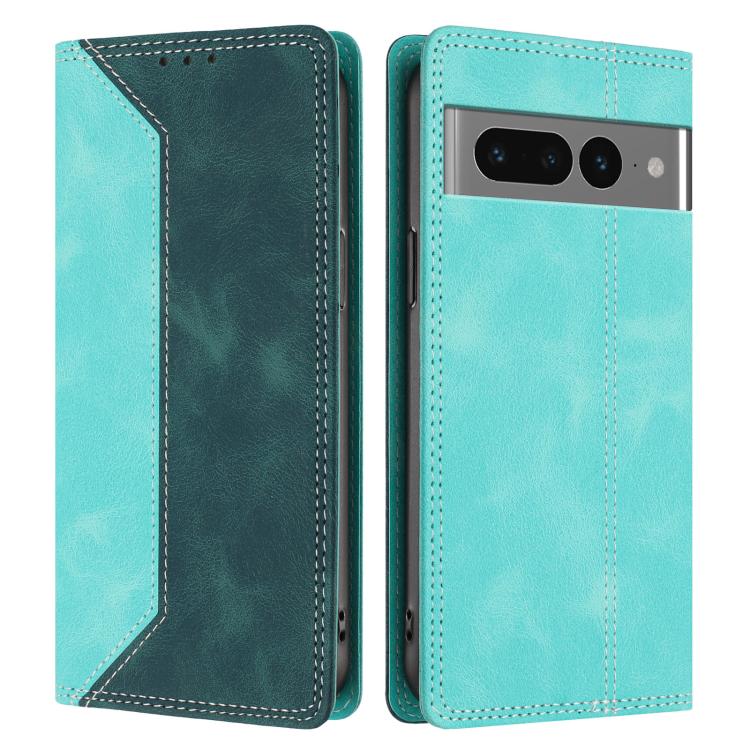 For Google Pixel 7 Pro Skin Feel Two-tone RFID Blocking Vegan Leather Phone Case