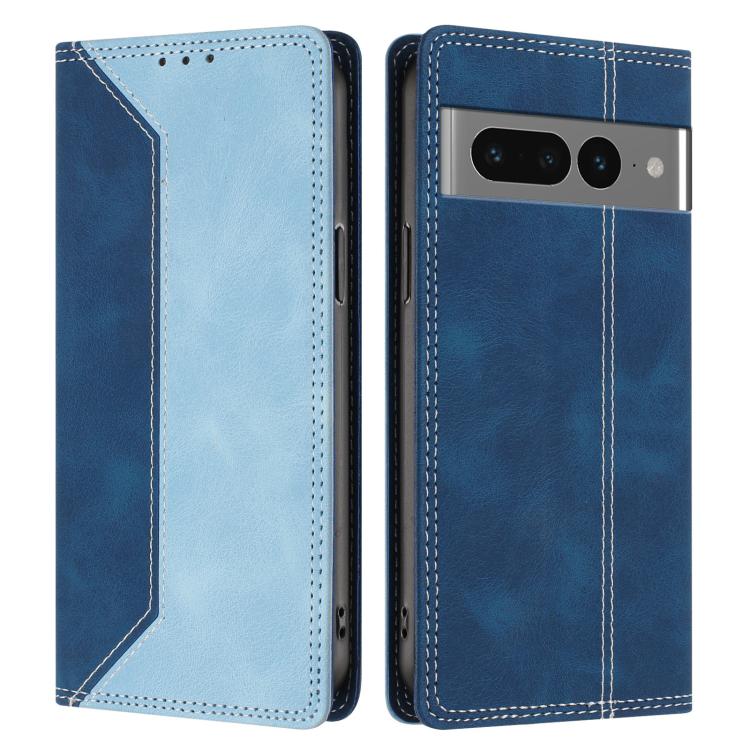 For Google Pixel 7 Pro Skin Feel Two-tone RFID Blocking Vegan Leather Phone Case