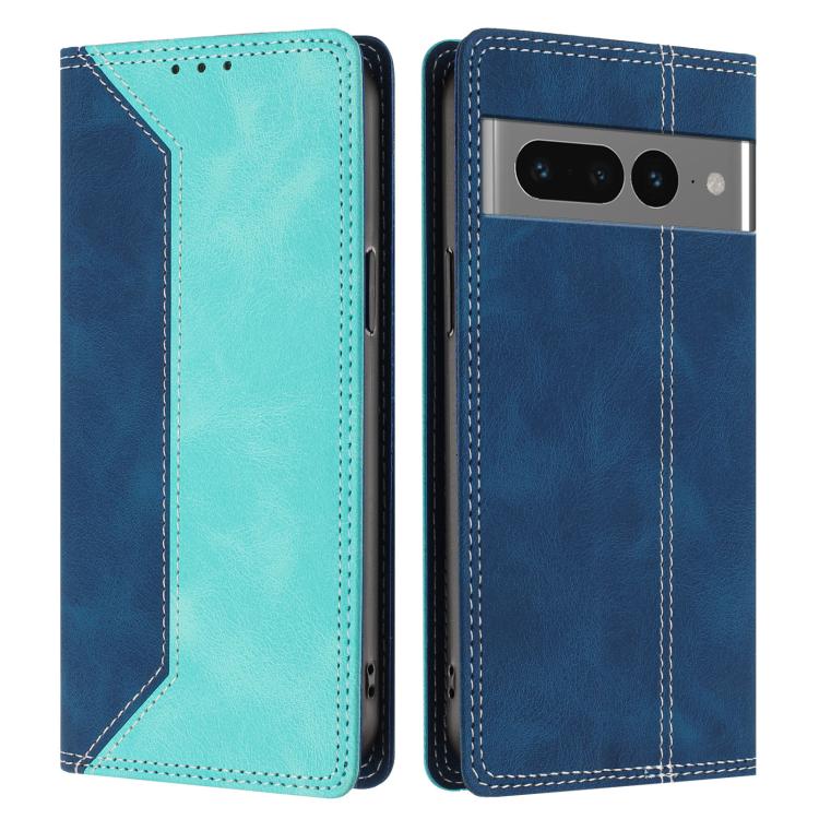 For Google Pixel 7 Pro Skin Feel Two-tone RFID Blocking Vegan Leather Phone Case