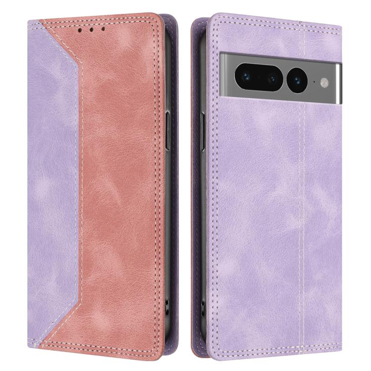 For Google Pixel 7 Pro Skin Feel Two-tone RFID Blocking Vegan Leather Phone Case