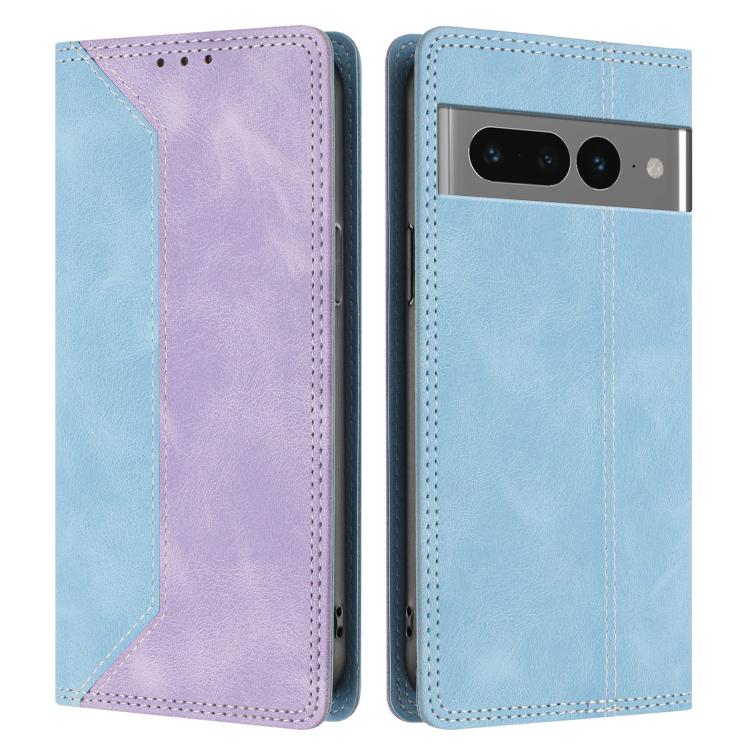For Google Pixel 7 Pro Skin Feel Two-tone RFID Blocking Vegan Leather Phone Case