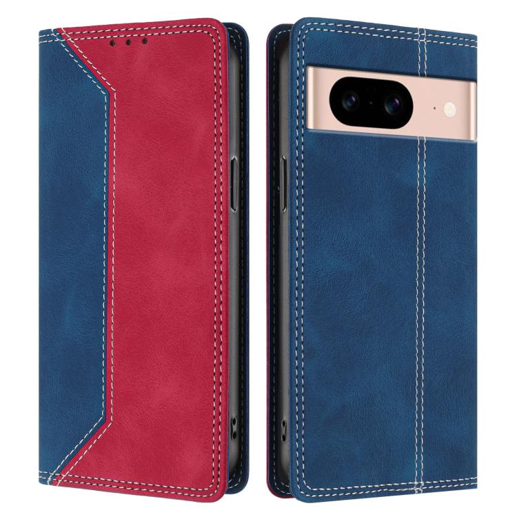 For Google Pixel 8a Skin Feel Two-tone RFID Blocking Vegan Leather Phone Case