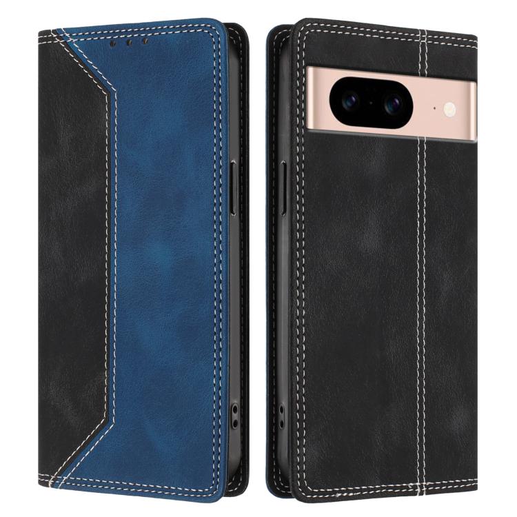 For Google Pixel 8a Skin Feel Two-tone RFID Blocking Vegan Leather Phone Case