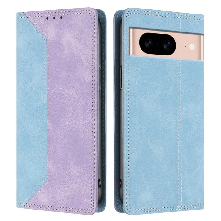 For Google Pixel 8a Skin Feel Two-tone RFID Blocking Vegan Leather Phone Case