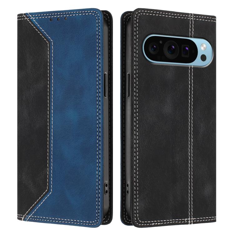 For Google Pixel 9 Pro Skin Feel Two-tone RFID Blocking Vegan Leather Phone Case