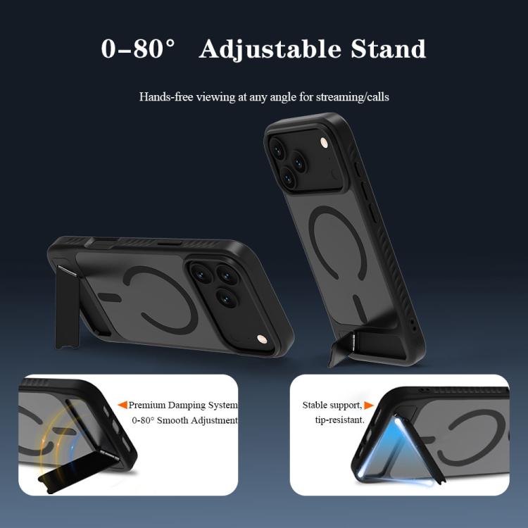 For iPhone 17 Pro Max LeReach Le-Chic Series Hidden Kickstand C-Shaped Magnetic Phone Case