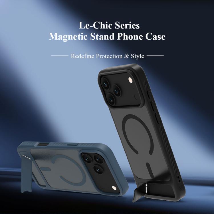 For iPhone 17 Pro Max LeReach Le-Chic Series Hidden Kickstand C-Shaped Magnetic Phone Case