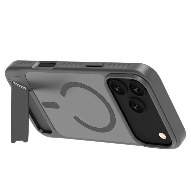 For iPhone 17 Pro Max LeReach Le-Chic Series Hidden Kickstand C-Shaped Magnetic Phone Case
