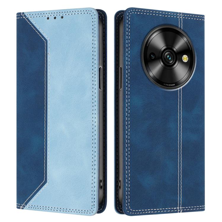 For Oukitel C59 Pro Skin Feel Two-tone RFID Blocking Vegan Leather Phone Case