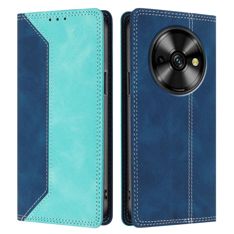 For Oukitel C59 Pro Skin Feel Two-tone RFID Blocking Vegan Leather Phone Case