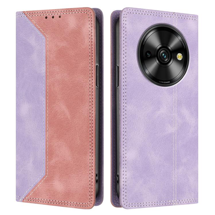 For Oukitel C59 Pro Skin Feel Two-tone RFID Blocking Vegan Leather Phone Case