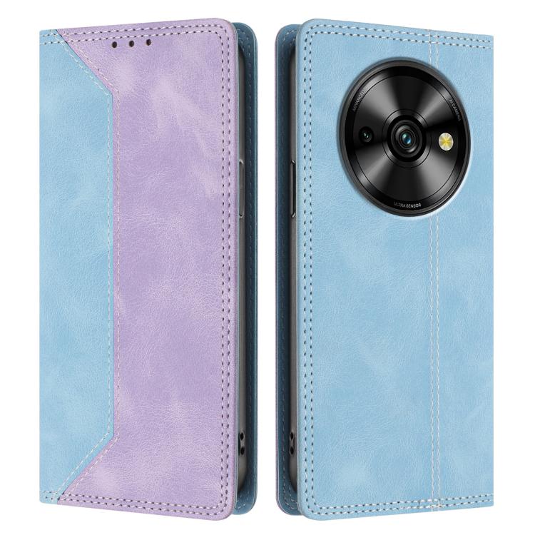 For Oukitel C59 Pro Skin Feel Two-tone RFID Blocking Vegan Leather Phone Case