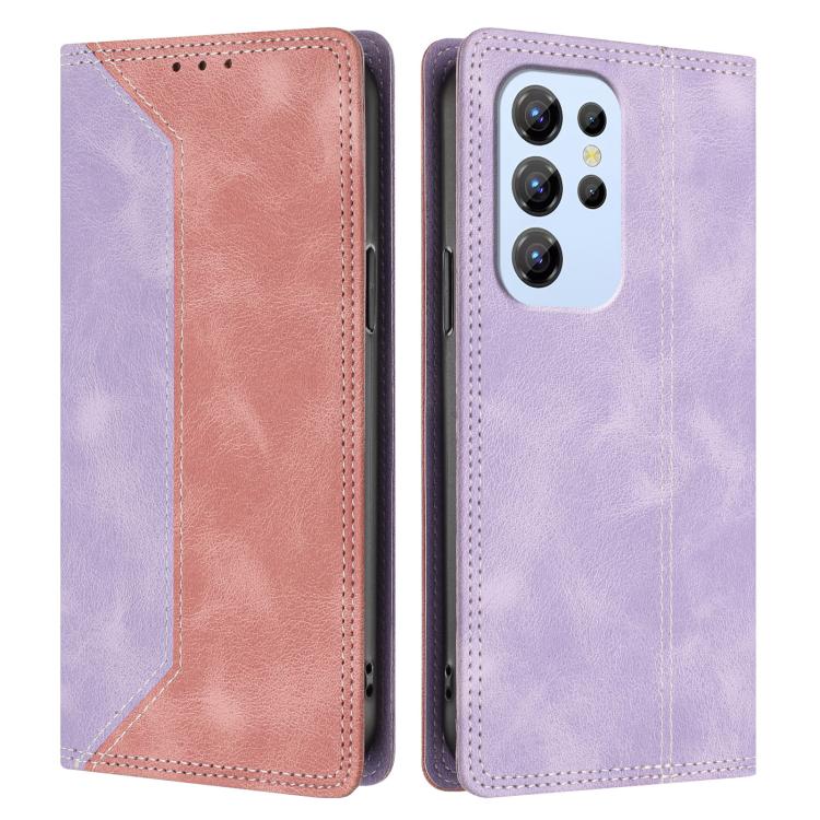 For Oukitel C1 / C1 Pro Skin Feel Two-tone RFID Blocking Vegan Leather Phone Case