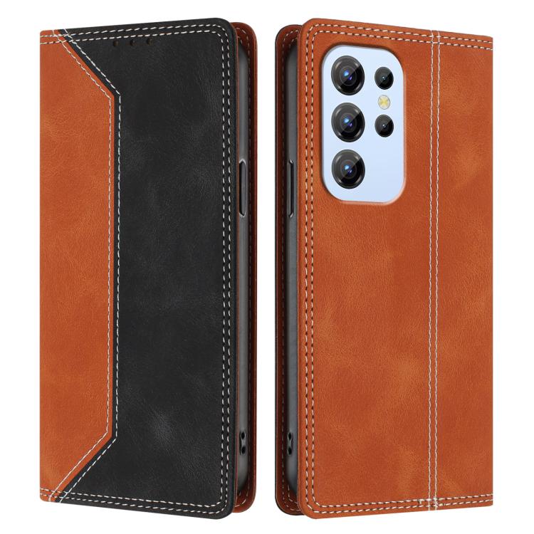 For Oukitel C1 / C1 Pro Skin Feel Two-tone RFID Blocking Vegan Leather Phone Case