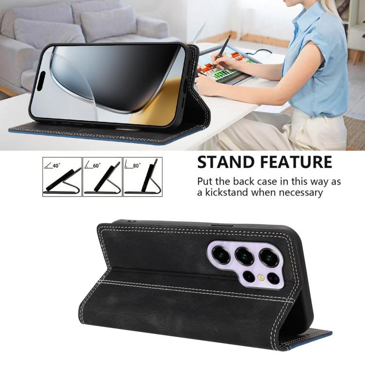 For Oukitel C2 4G 2025 Skin Feel Two-tone RFID Blocking Vegan Leather Phone Case