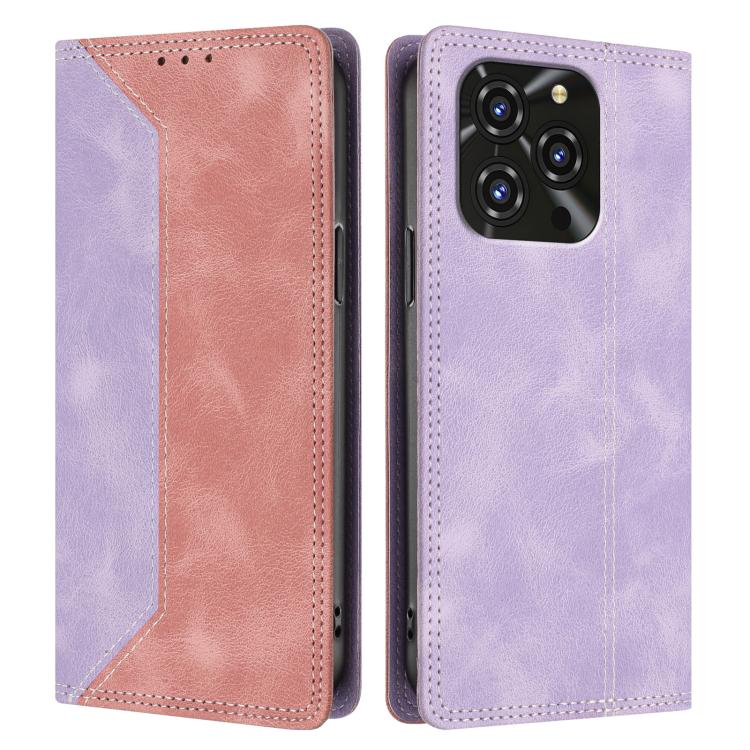 For Oukitel C3 4G 2025 Skin Feel Two-tone RFID Blocking Vegan Leather Phone Case