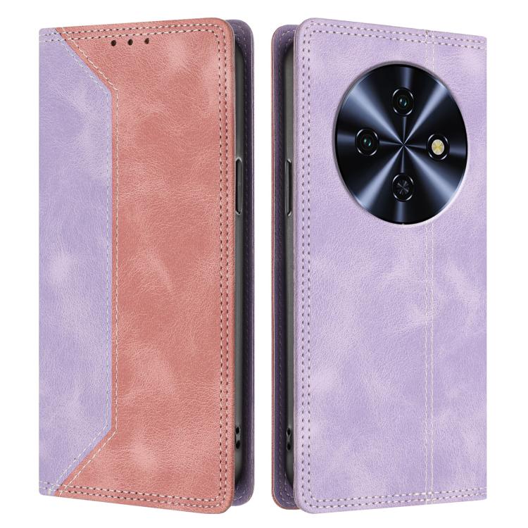 For Oukitel C5 4G 2025 Skin Feel Two-tone RFID Blocking Vegan Leather Phone Case