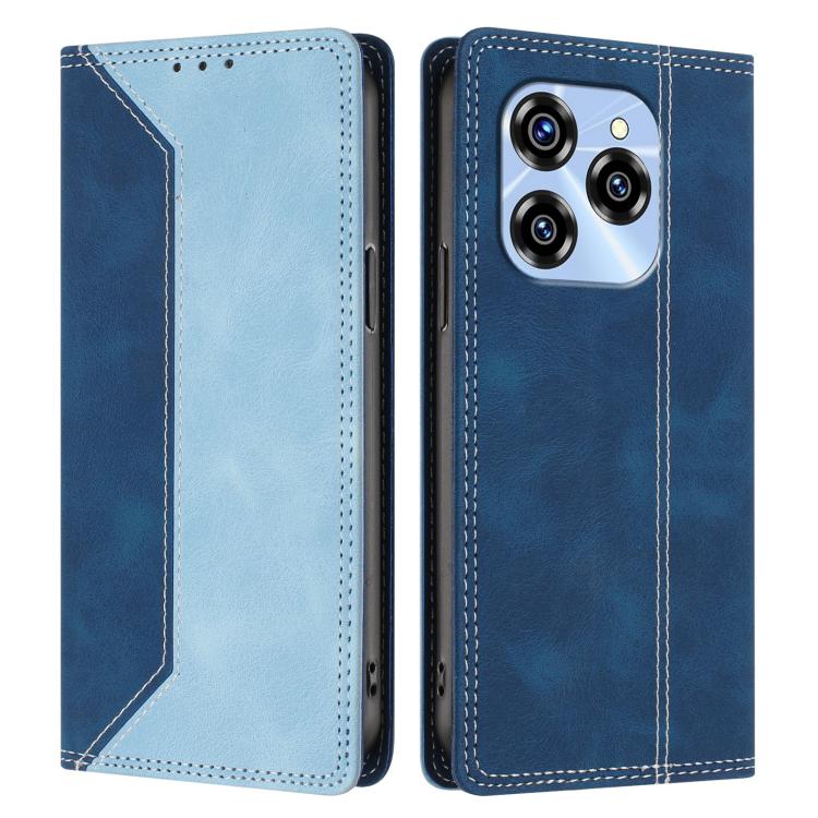 For Oukitel C50 Skin Feel Two-tone RFID Blocking Vegan Leather Phone Case