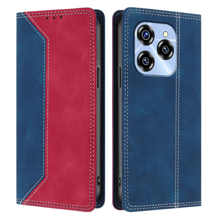 For Oukitel C50 Skin Feel Two-tone RFID Blocking Vegan Leather Phone Case