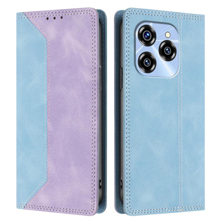 For Oukitel C50 Skin Feel Two-tone RFID Blocking Vegan Leather Phone Case