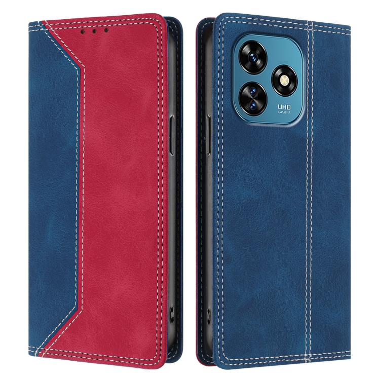 For Oukitel C51 Skin Feel Two-tone RFID Blocking Vegan Leather Phone Case