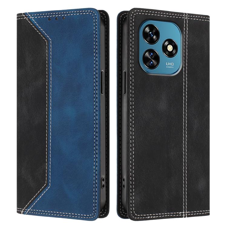For Oukitel C51 Skin Feel Two-tone RFID Blocking Vegan Leather Phone Case