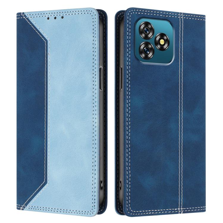 For Oukitel C53 Skin Feel Two-tone RFID Blocking Vegan Leather Phone Case