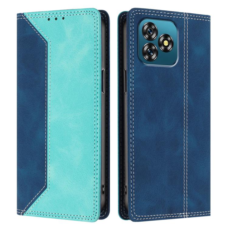 For Oukitel C53 Skin Feel Two-tone RFID Blocking Vegan Leather Phone Case