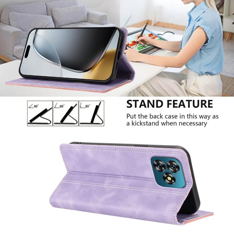 For Oukitel C53 Skin Feel Two-tone RFID Blocking Vegan Leather Phone Case