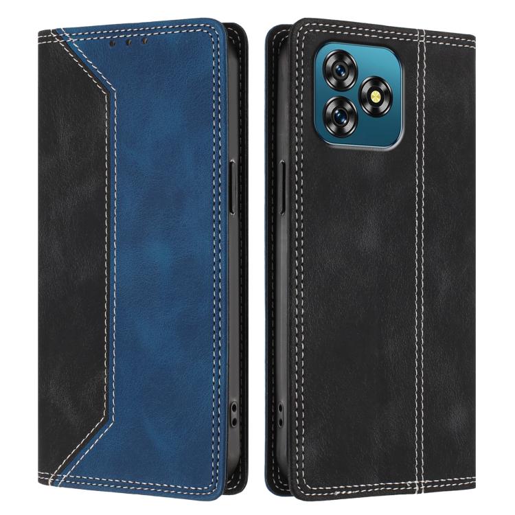 For Oukitel C53 Skin Feel Two-tone RFID Blocking Vegan Leather Phone Case