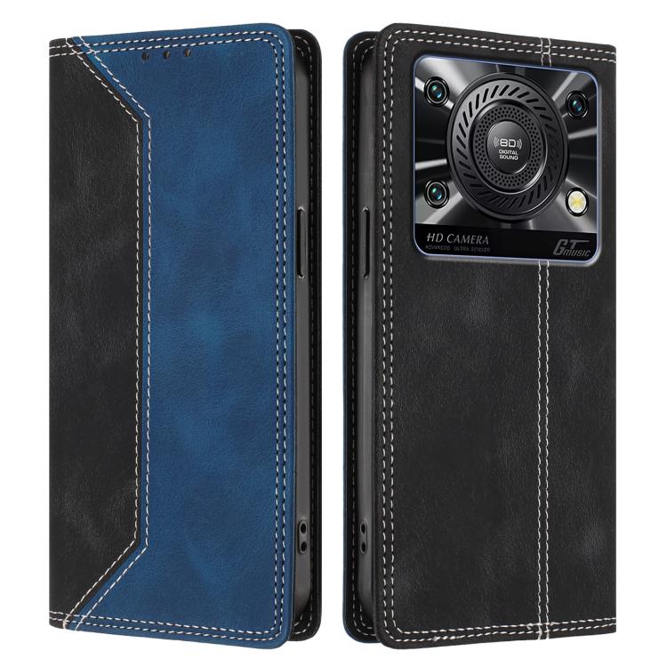 For Oukitel C60 / C60 Pro Skin Feel Two-tone RFID Blocking Vegan Leather Phone Case