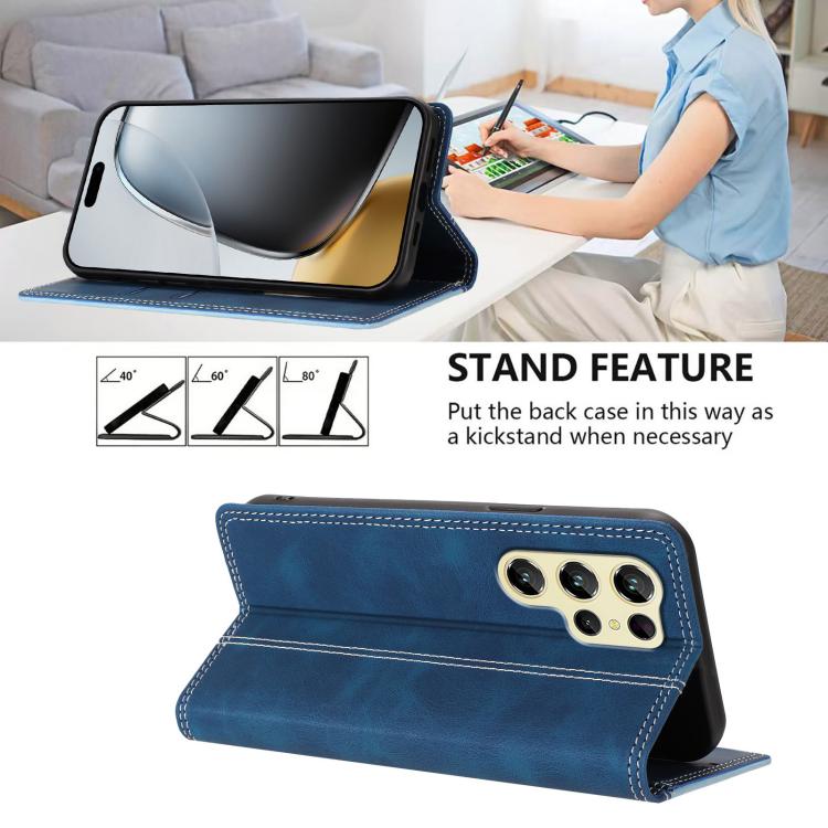For Oukitel C61 / C61 Pro Skin Feel Two-tone RFID Blocking Vegan Leather Phone Case