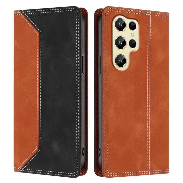 For Oukitel C61 / C61 Pro Skin Feel Two-tone RFID Blocking Vegan Leather Phone Case
