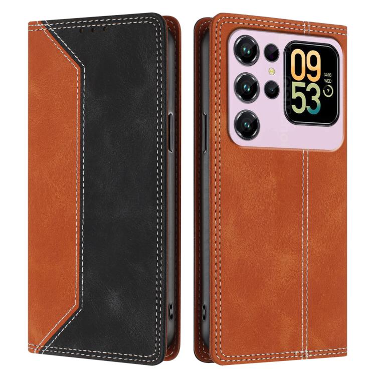 For Oukitel C62 / C62 Pro Skin Feel Two-tone RFID Blocking Vegan Leather Phone Case
