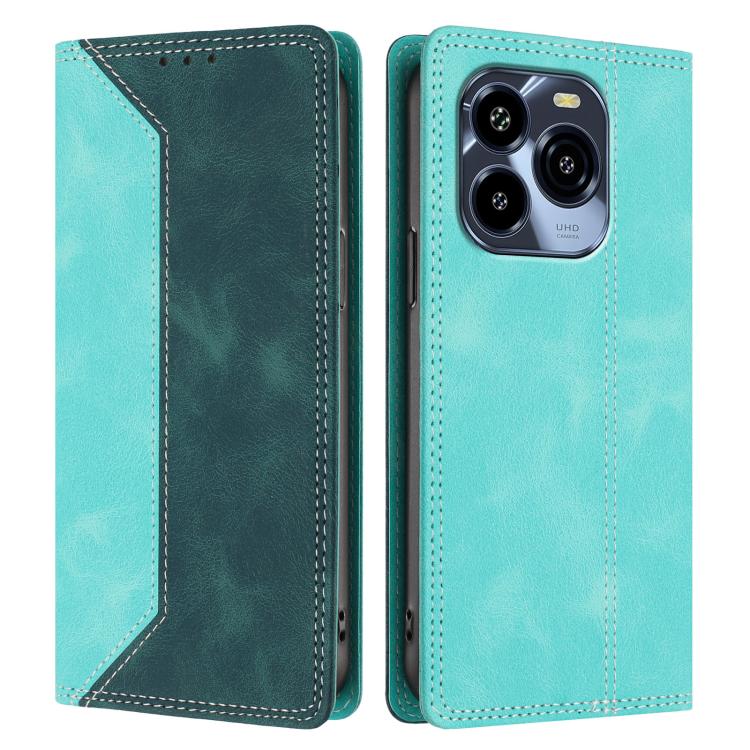 For Oukitel C65 / C65 Pro Skin Feel Two-tone RFID Blocking Vegan Leather Phone Case