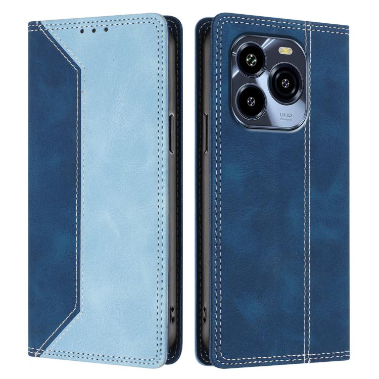 For Oukitel C65 / C65 Pro Skin Feel Two-tone RFID Blocking Vegan Leather Phone Case