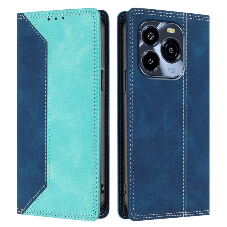 For Oukitel C65 / C65 Pro Skin Feel Two-tone RFID Blocking Vegan Leather Phone Case
