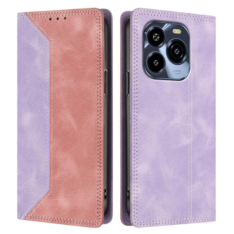 For Oukitel C65 / C65 Pro Skin Feel Two-tone RFID Blocking Vegan Leather Phone Case